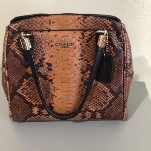 Coach Brown and Black Snakeskin Bag